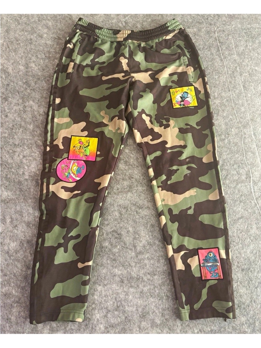 adidas Originals Jeremy Scott Camo Track Pants Mens L Drawstring Elastic